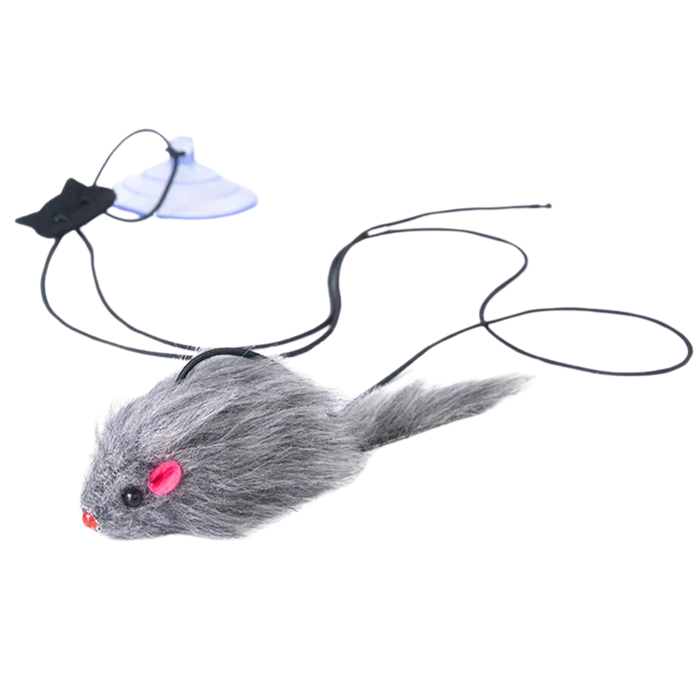 Hängande Mus med Sugpropp - Kattleksak