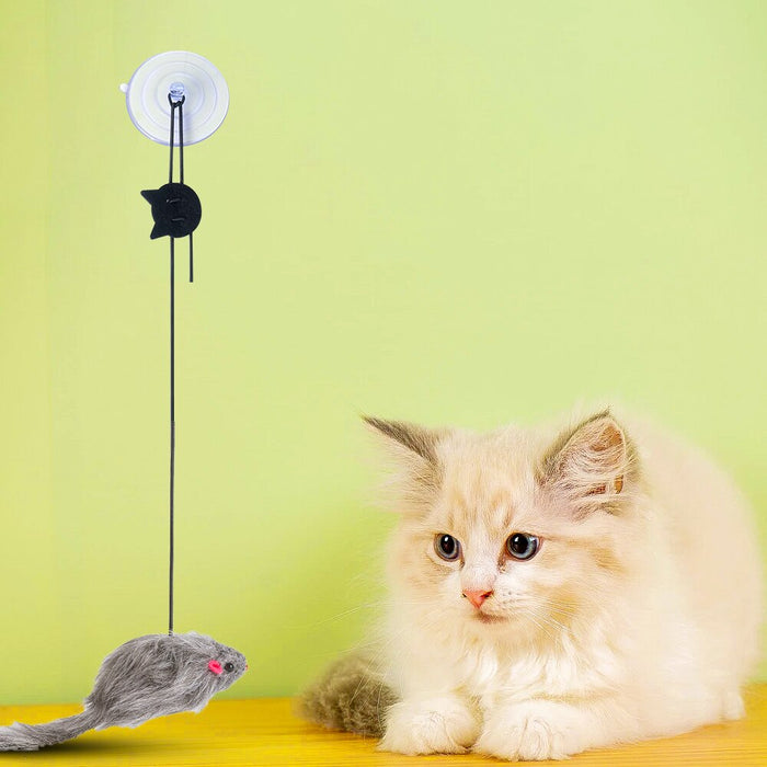 Hängande Mus med Sugpropp - Kattleksak