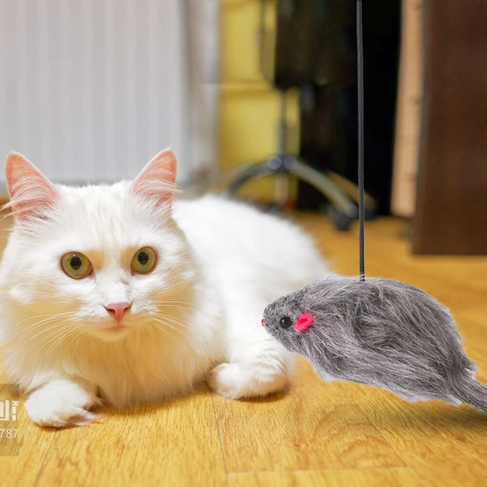 Hängande Mus med Sugpropp - Kattleksak