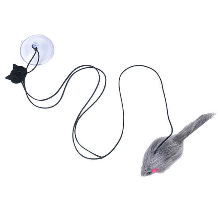 Hängande Mus med Sugpropp - Kattleksak